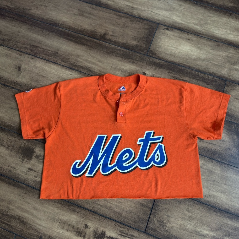 Vibrant Orange Mets Crop Top Jersey